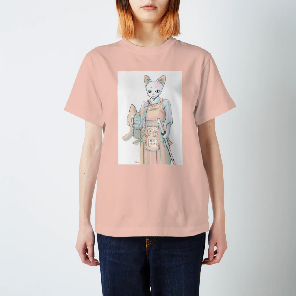 Tio Heartilの剣道ねこさん スタンダードTシャツ