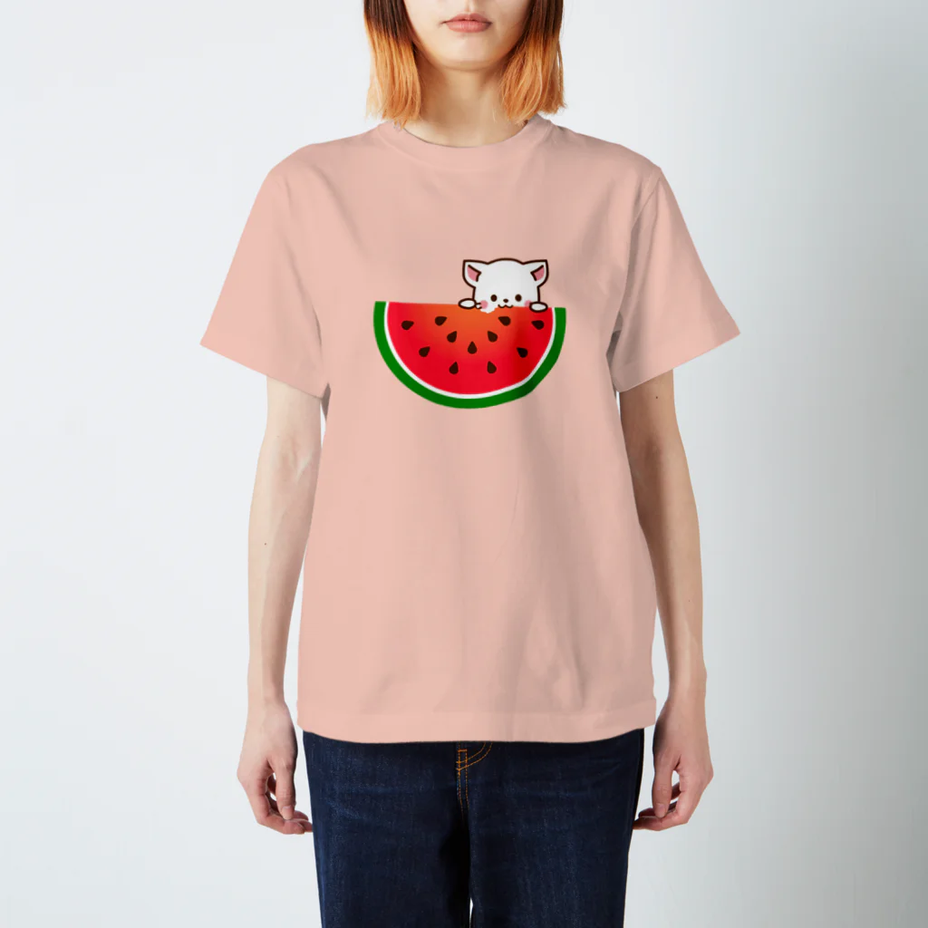 Haruna shopのしろねこ♡スイカ ver Regular Fit T-Shirt