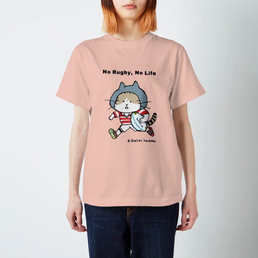 ほっかむねこ屋（アトリエほっかむ）のラグビーねこ（グレーキャップ） Regular Fit T-Shirt