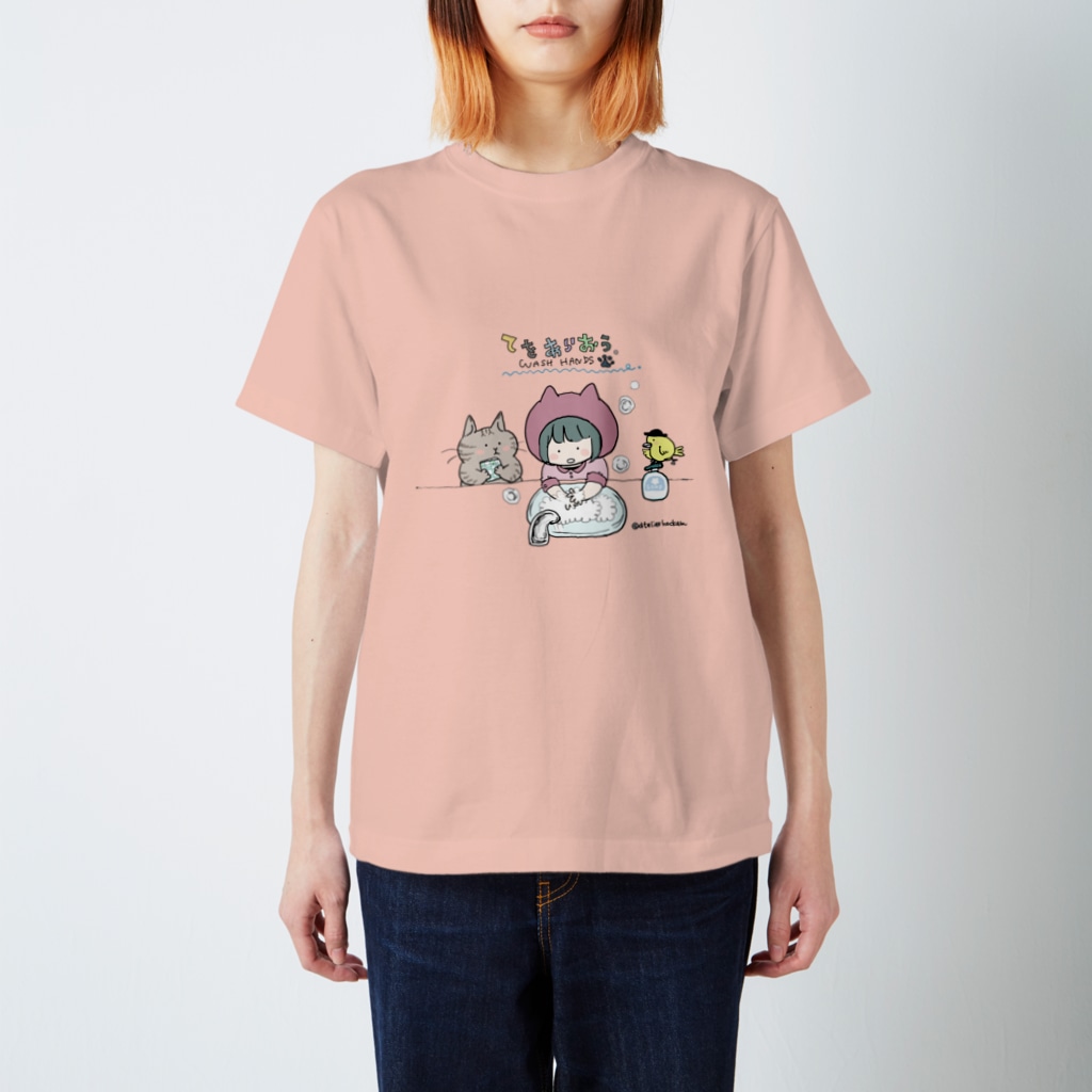 ほっかむねこ屋（アトリエほっかむ）の手を洗おう Regular Fit T-Shirt