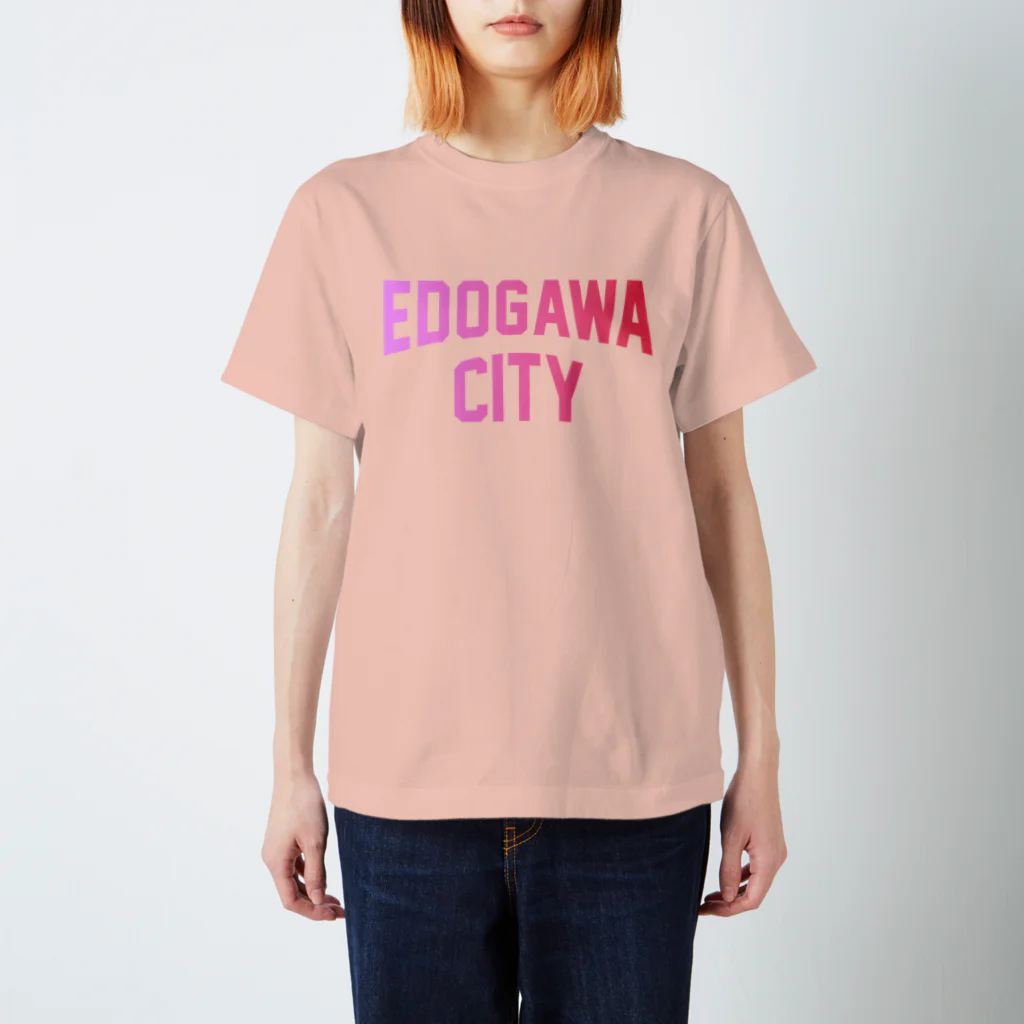 JIMOTO Wear Local Japanの江戸川区 EDOGAWA CITY ロゴピンク スタンダードTシャツ