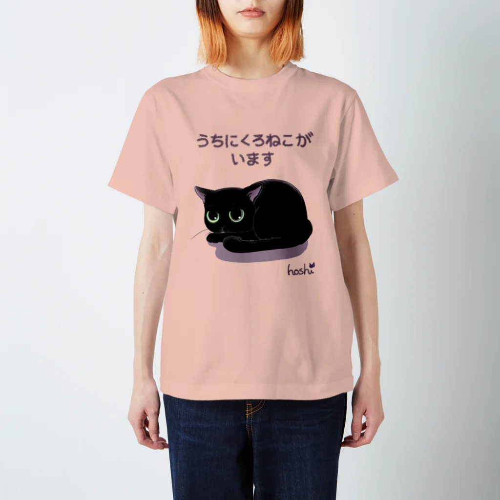 くろねこ倶楽部のうちにくろねこがいます（濃色地） Regular Fit T-Shirt