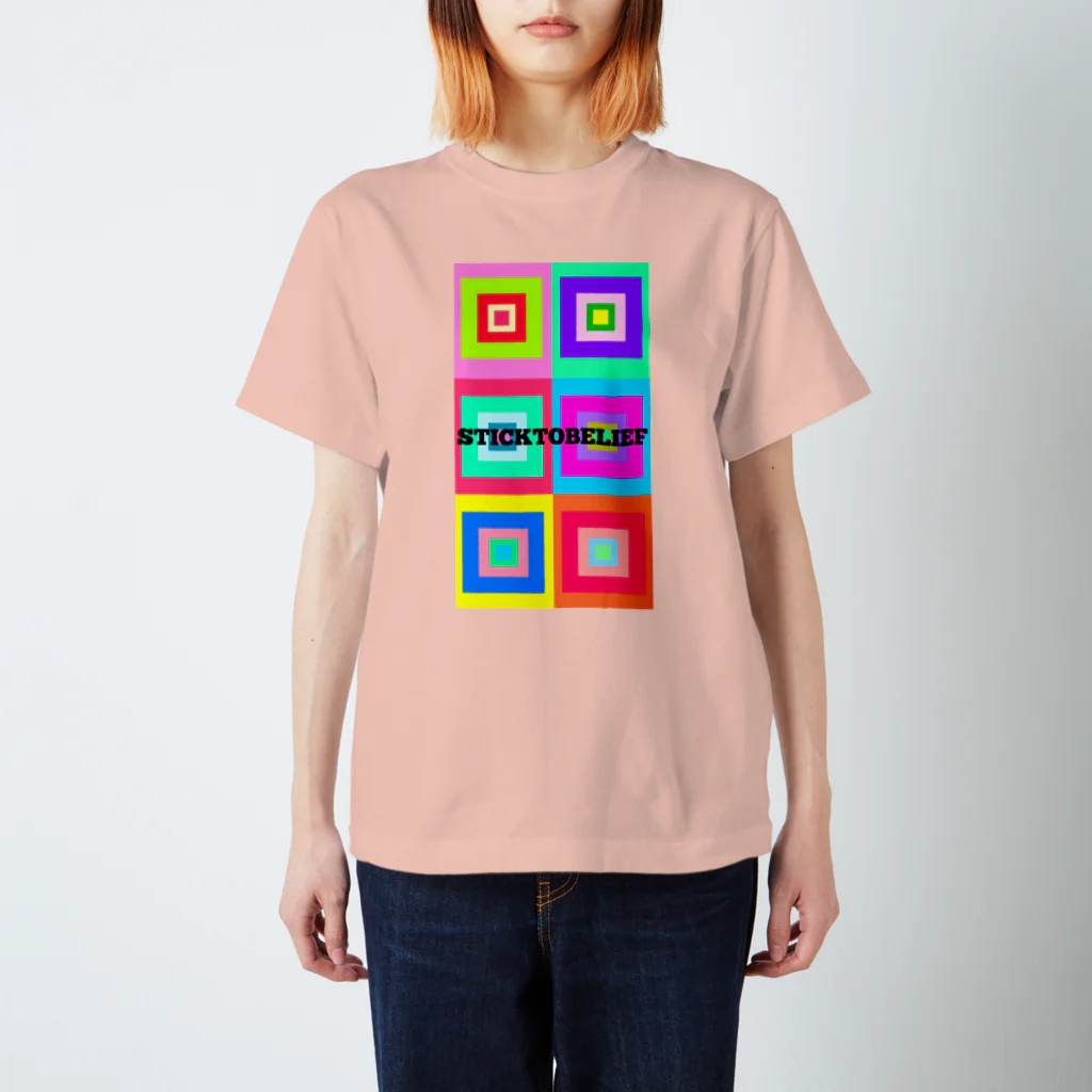 STICKTOBELIEFのcolor square スタンダードTシャツ