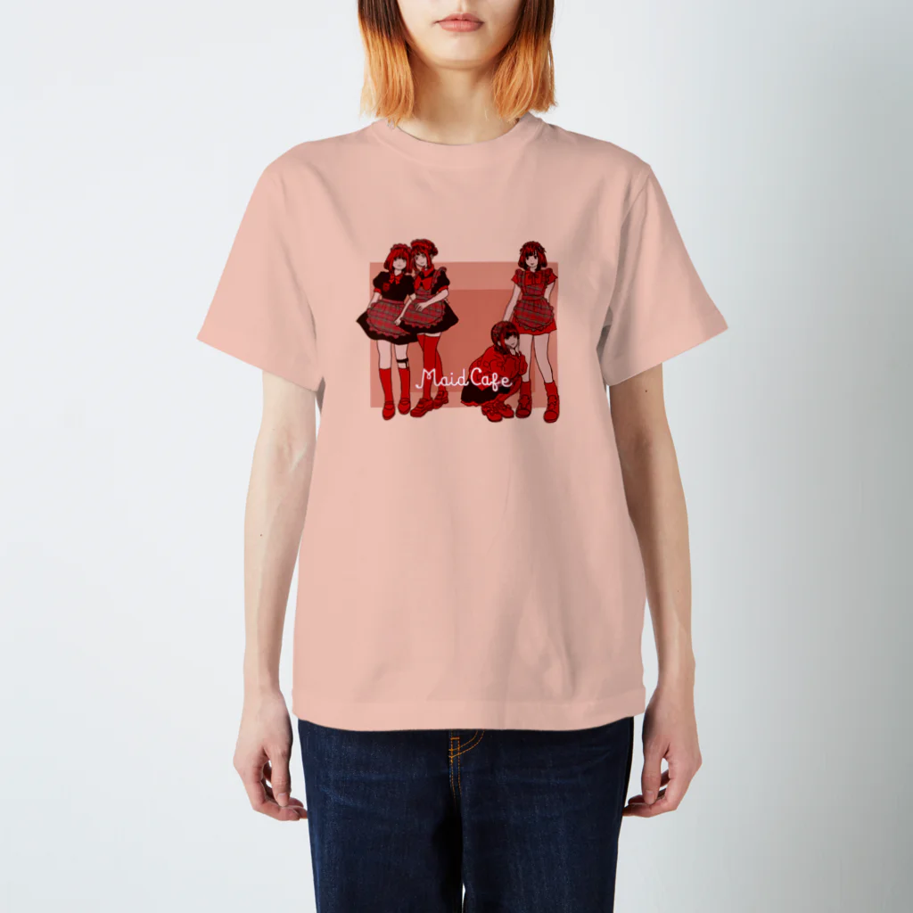 in the bed shop(遥さんのお店)の赤チェックのメイドカフェ Regular Fit T-Shirt