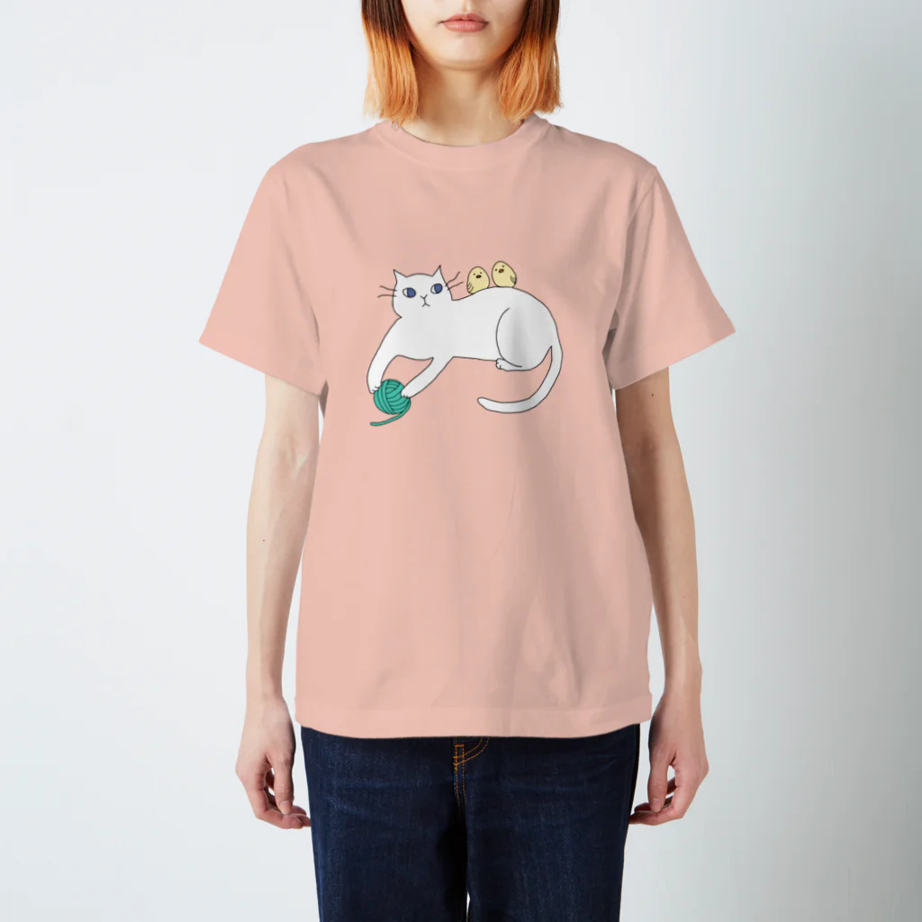 inocoの猫と小鳥 スタンダードTシャツ