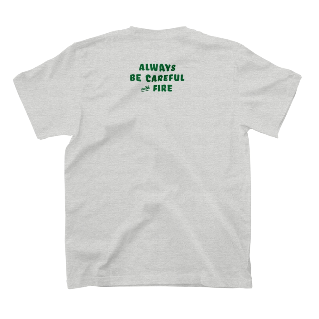 Cedar Kitayama KyotoのAlways Be Careful with Fire Regular Fit T-Shirtの裏面