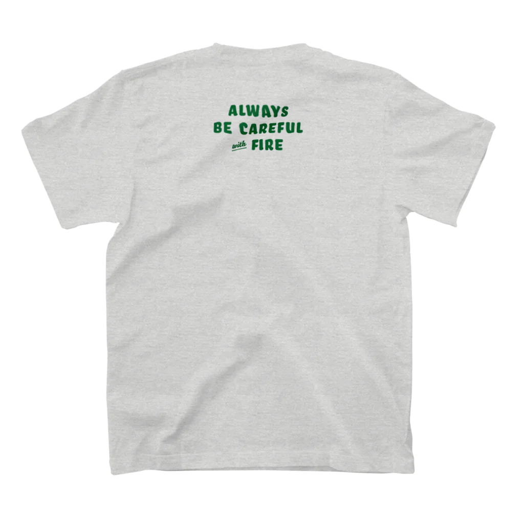 Cedar Kitayama KyotoのAlways Be Careful with Fire Regular Fit T-Shirtの裏面