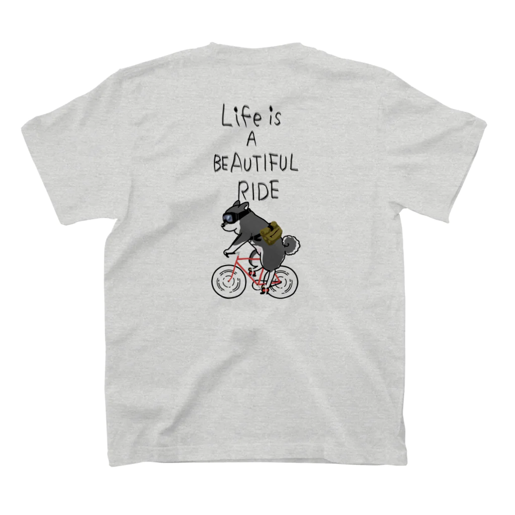 真希ナルセ（マキナル）のLife is a beautiful ride（黒柴） スタンダードTシャツの裏面