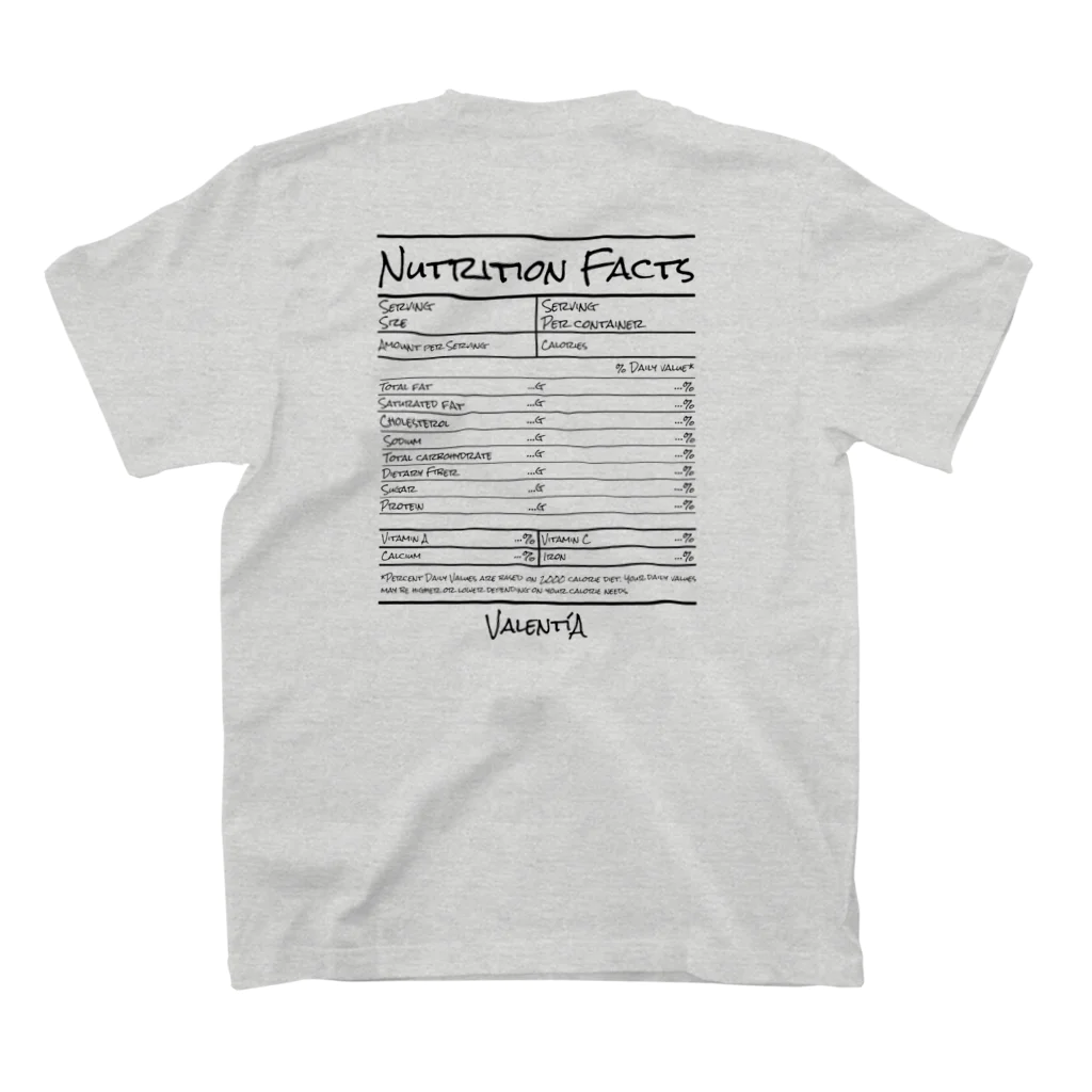 ValentíAの【nutrition facts series】 スタンダードTシャツの裏面