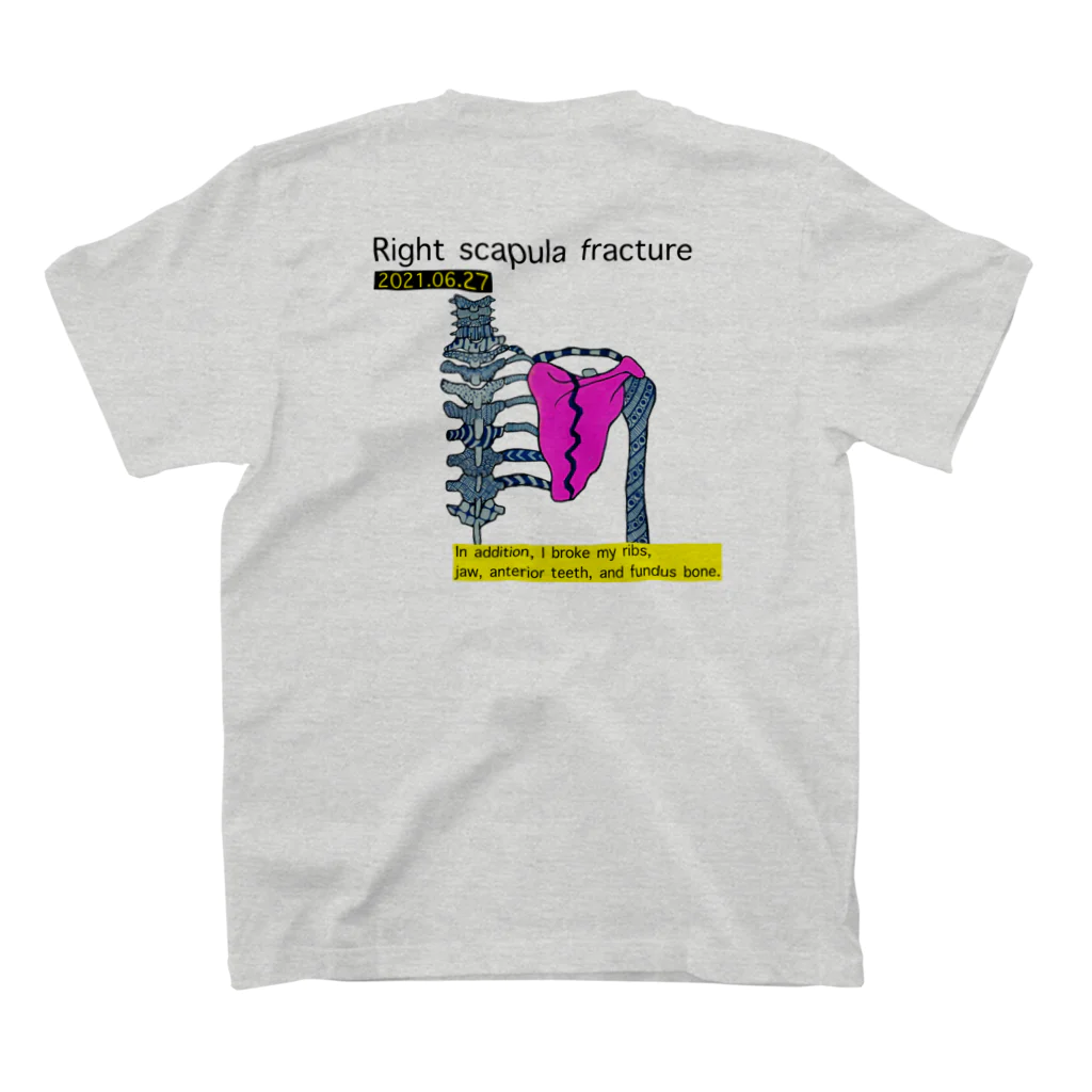 WOIWOIWOIの右肩甲骨骨折2 Regular Fit T-Shirtの裏面