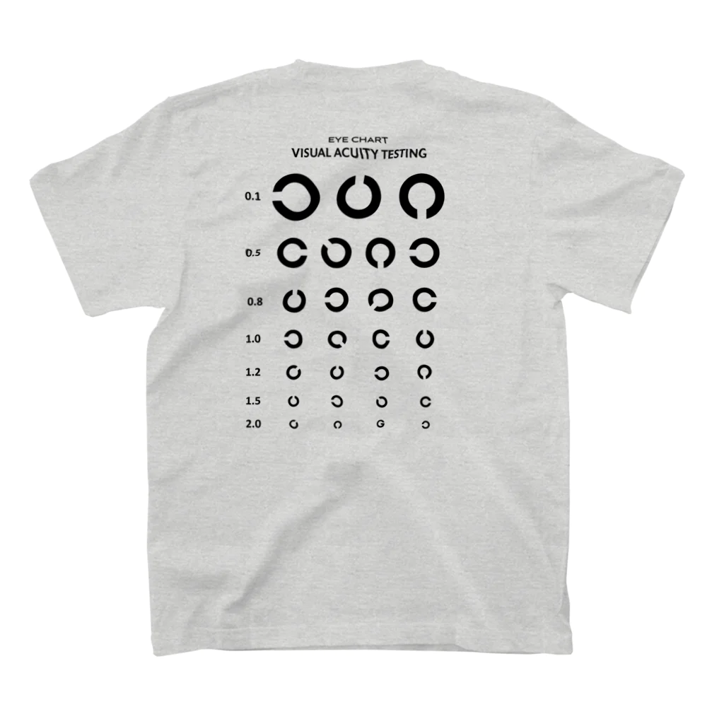 kg_shopの[★バック] Visual Acuity Testing [ブラック] スタンダードTシャツの裏面