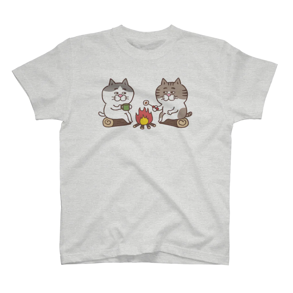 目つきの悪い猫＠いけやけいのキャンプにゃんこ スタンダードTシャツ