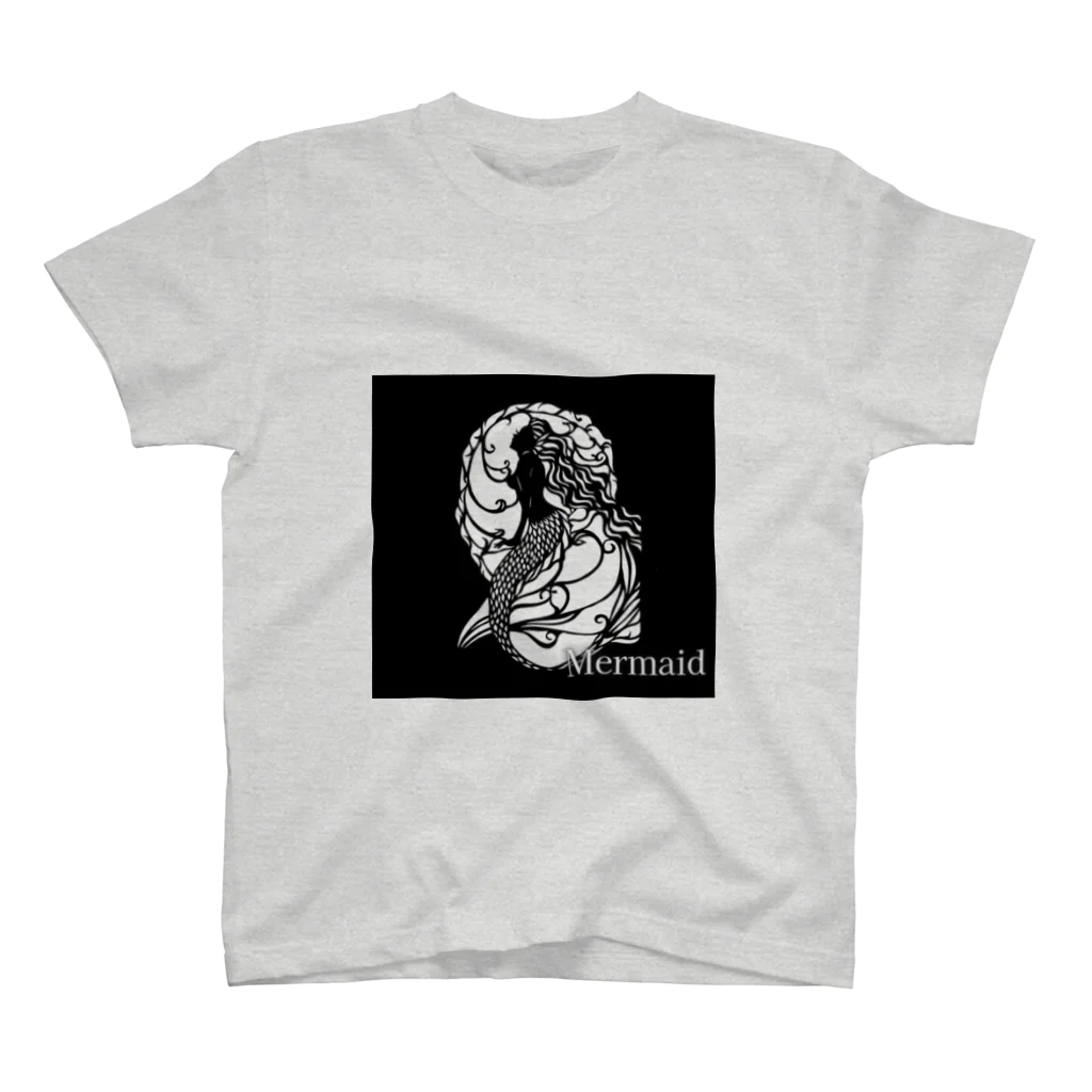 切り絵作家　MiHoの憂いの人魚姫・黒 Regular Fit T-Shirt