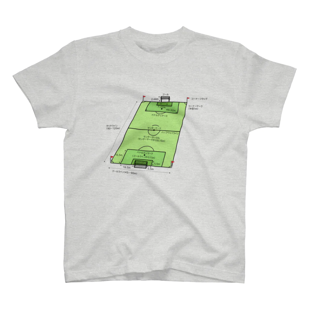 i_croissantのFOOTBALL FIELD スタンダードTシャツ