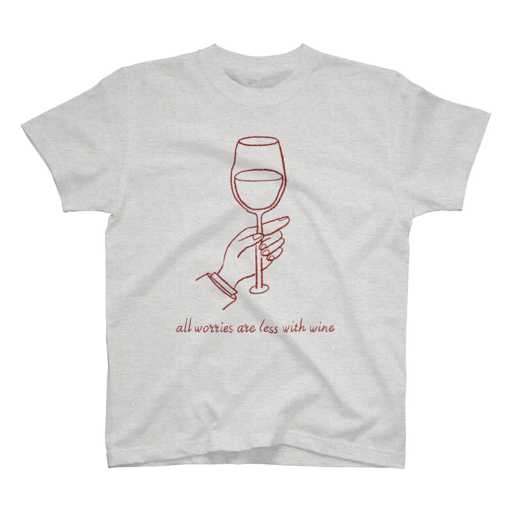 Blue chairのAll worries are less with wine. Regular Fit T-Shirt