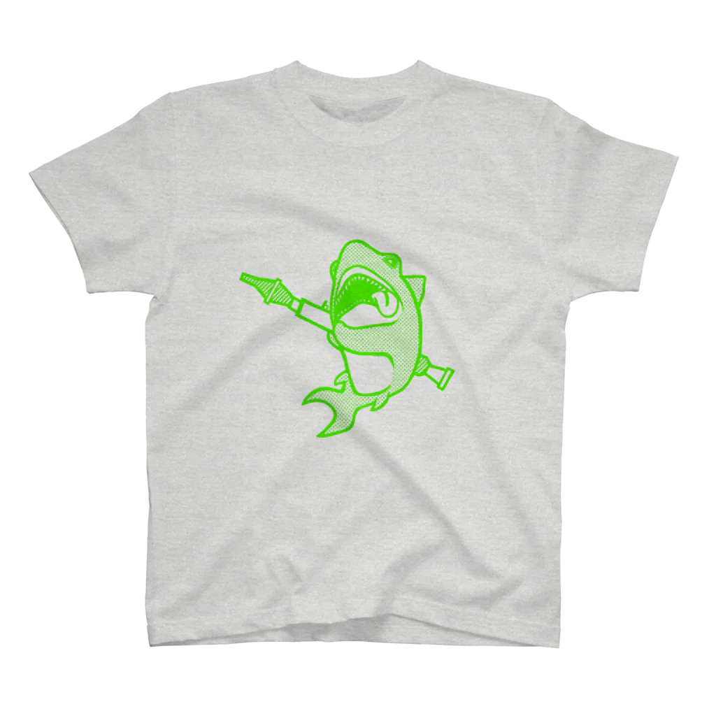 白虎堂の茶目鮫-ネオングリーン- Regular Fit T-Shirt