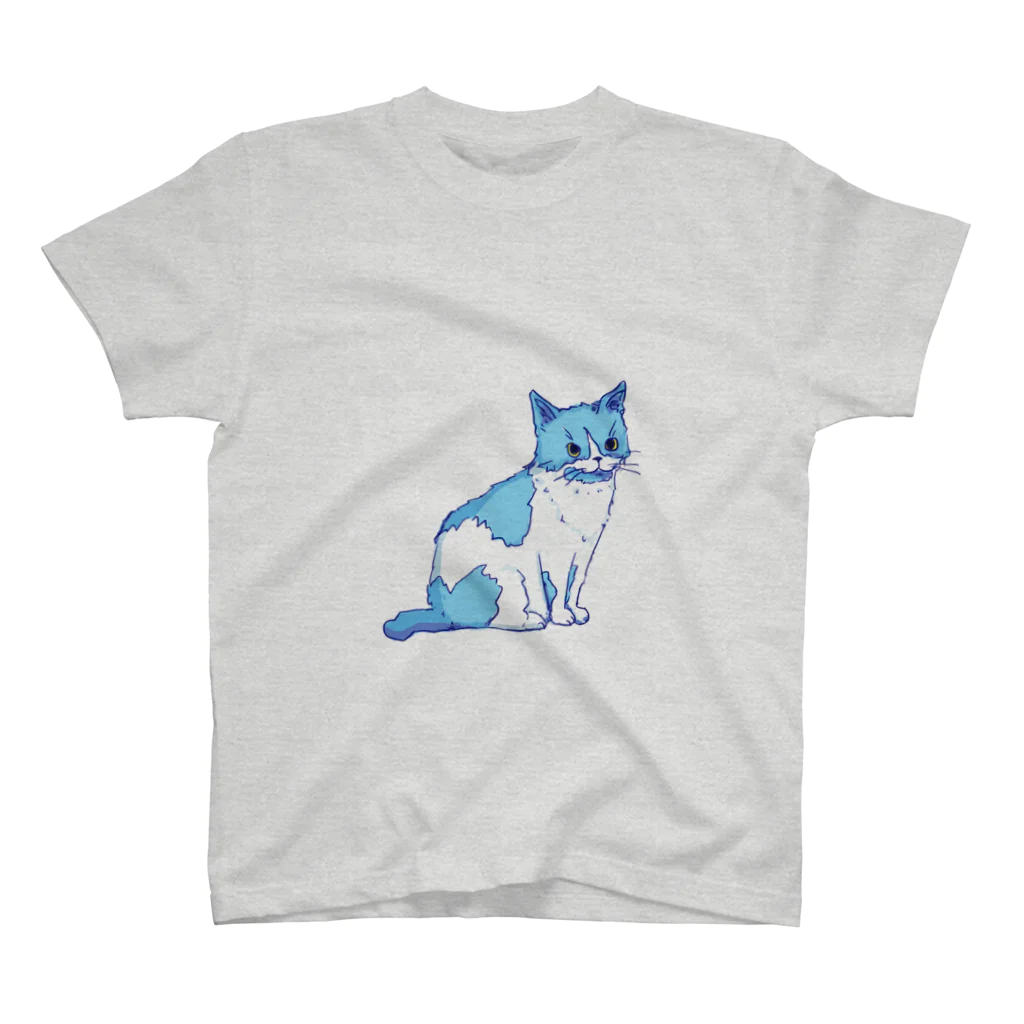 もちけらの水色の猫ちゃん スタンダードTシャツ