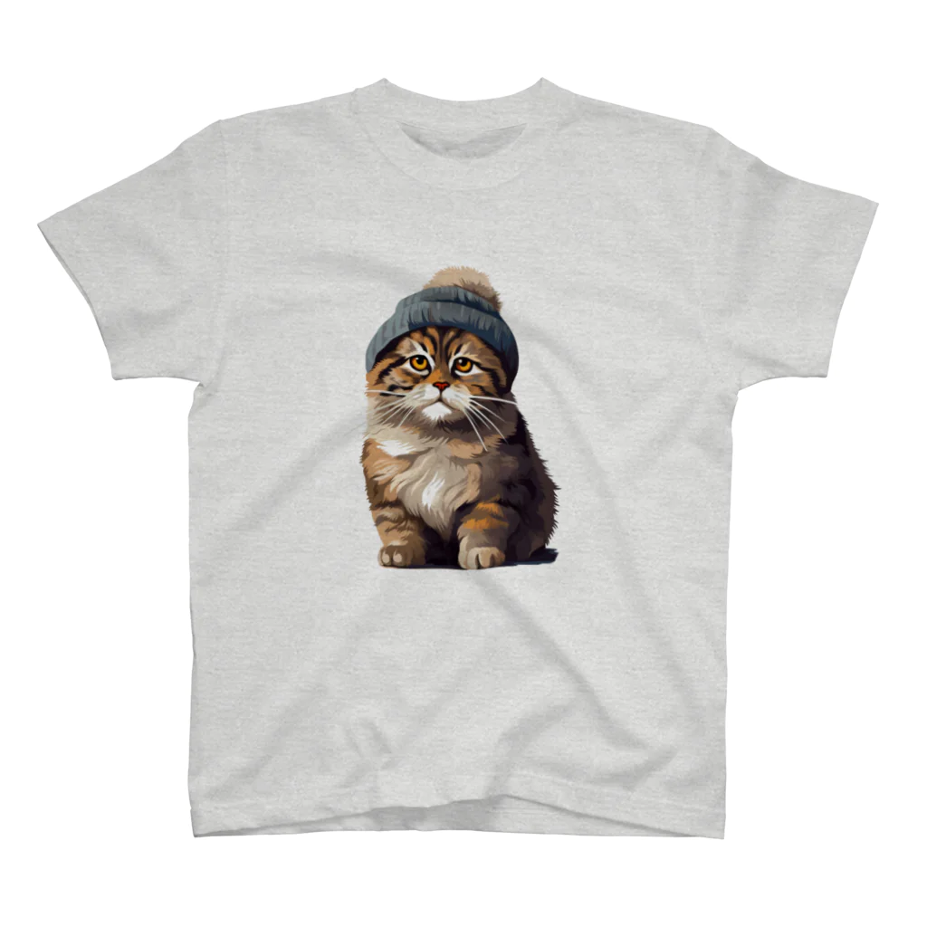 chubby the catのknit hat cat スタンダードTシャツ