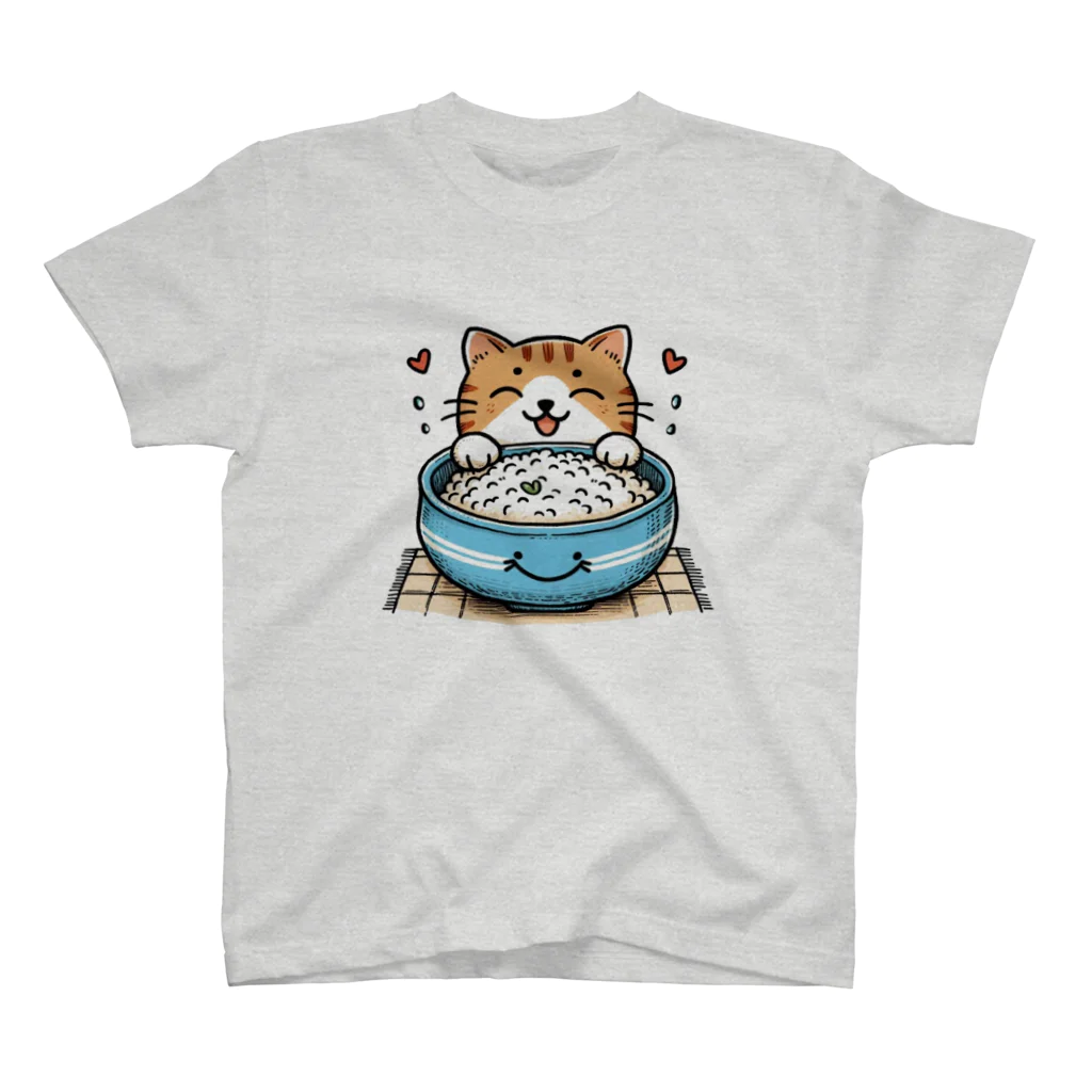 ねこてぃーしゃつ特集のごはんねこ スタンダードTシャツ