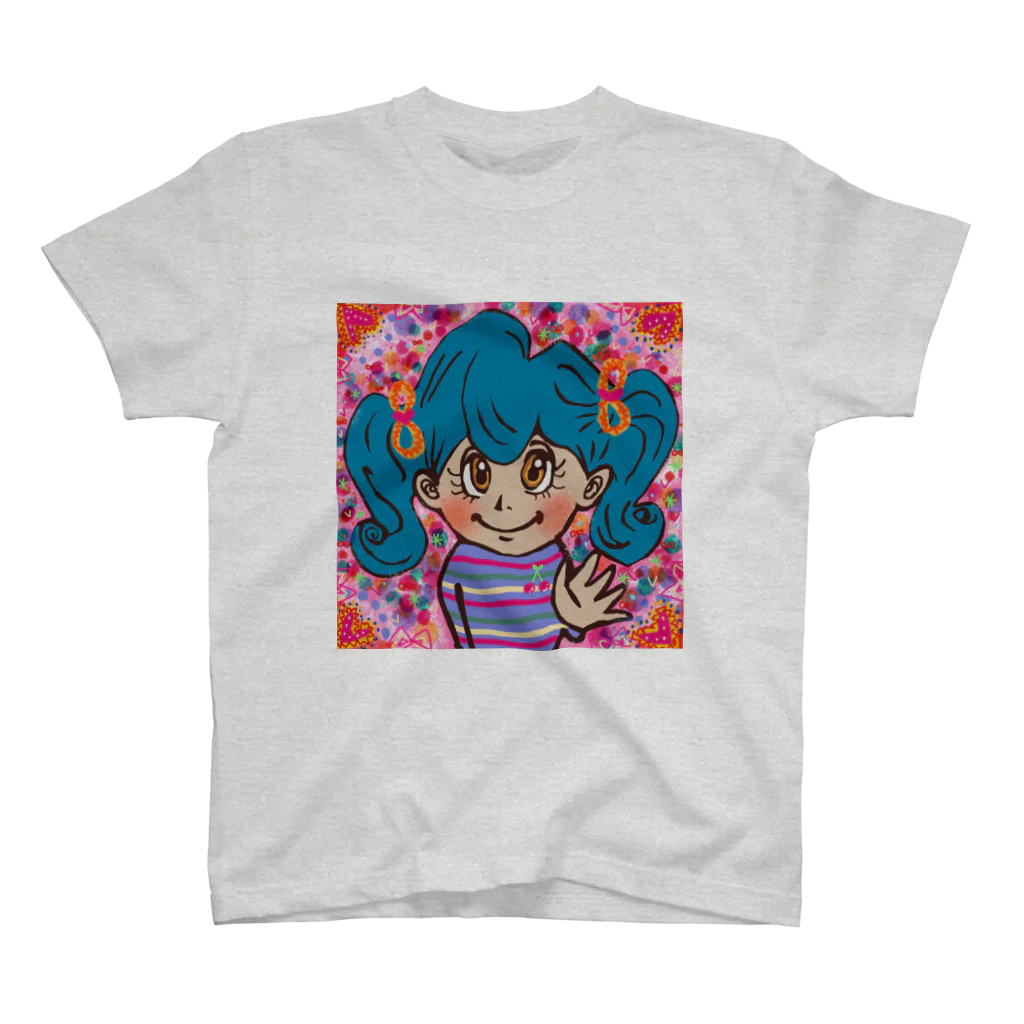 にじわたりねこのかわいい心　女の子イラスト Regular Fit T-Shirt