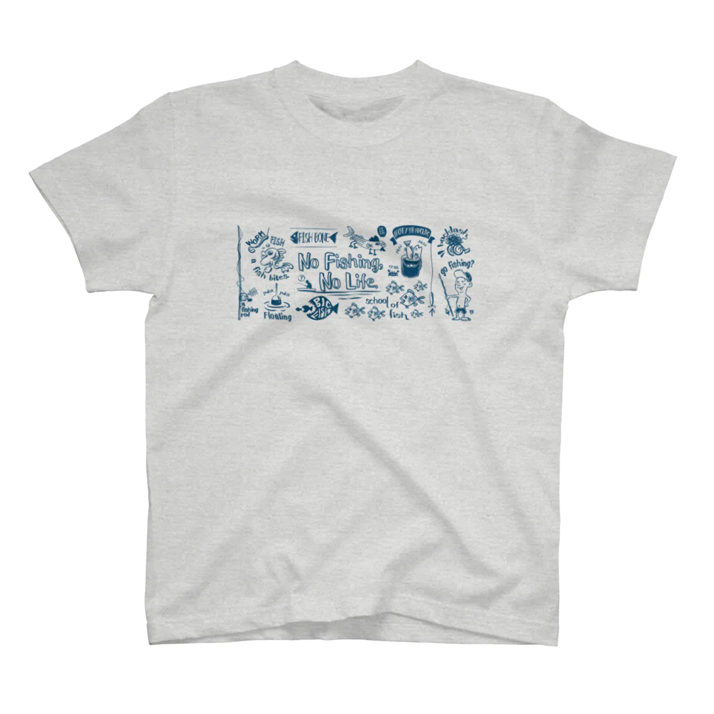 ワカボンドの釣りが好きなんです_横描き スタンダードTシャツ