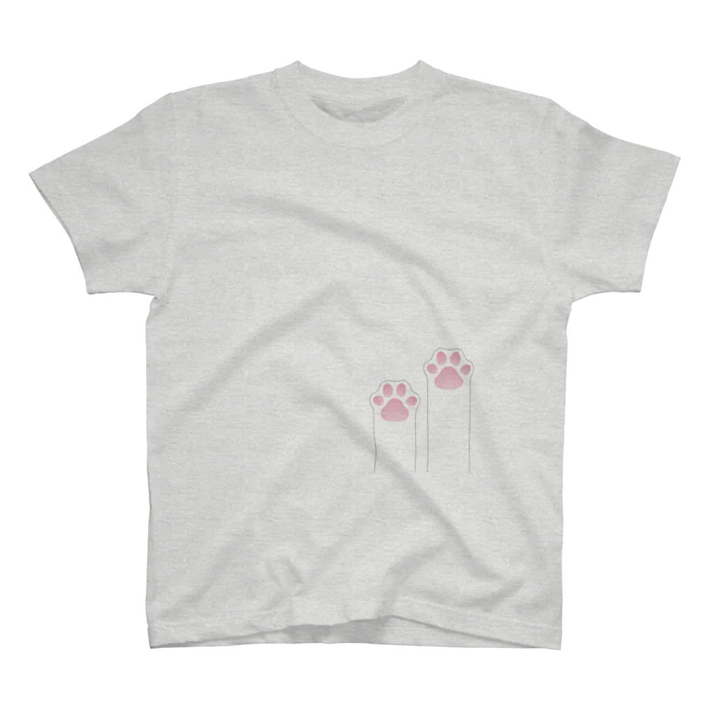 猫ねむりzzz..のピンクの肉球がキュートにゃん スタンダードTシャツ