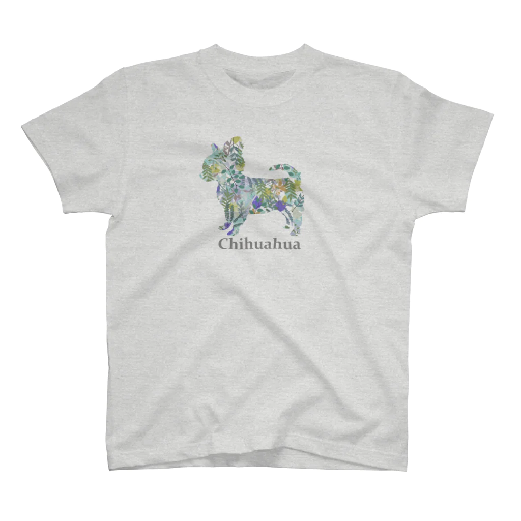 AtelierBoopの花　ボタニカル　チワワ スタンダードTシャツ