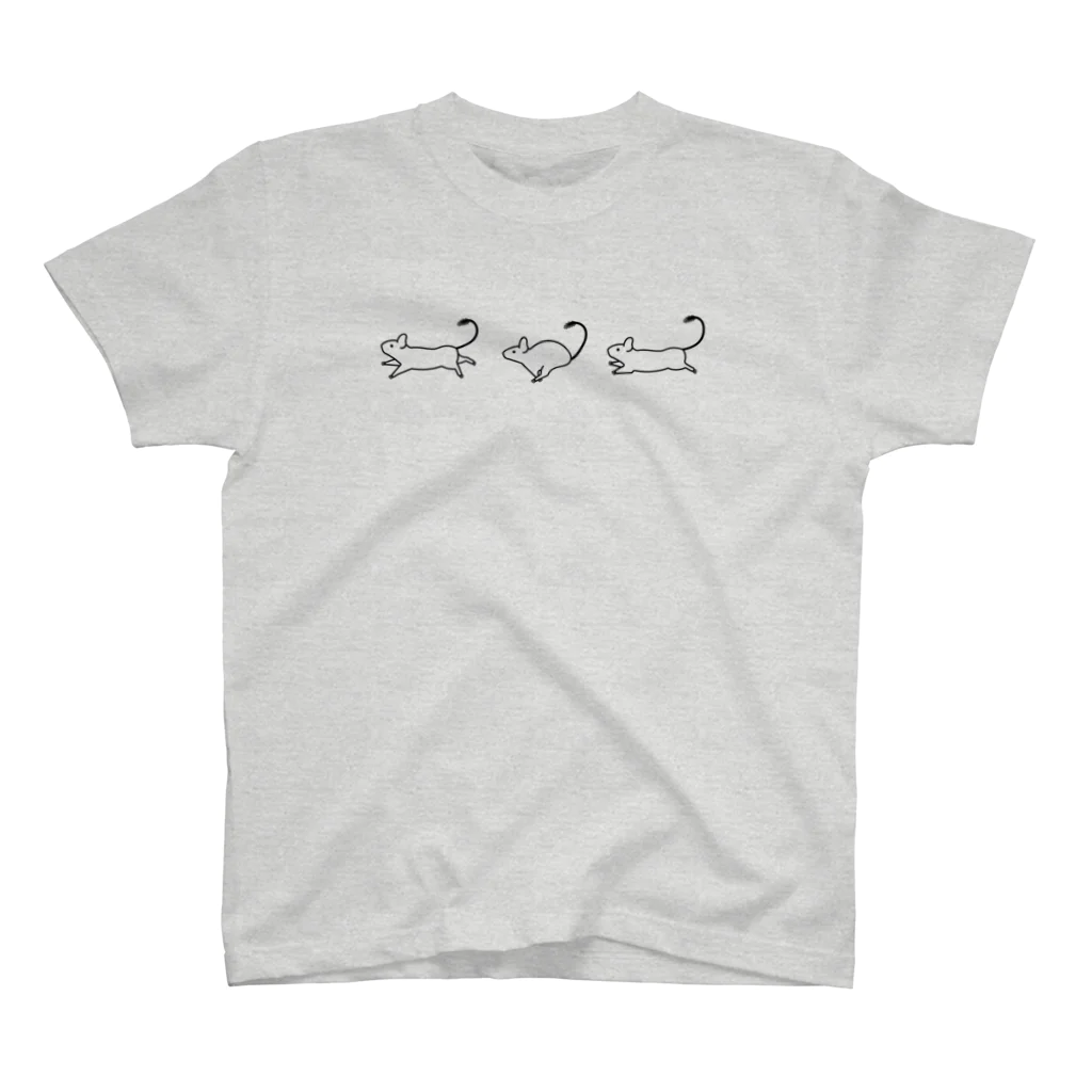 くすのき商店のそれいけデグー（Black line） スタンダードTシャツ