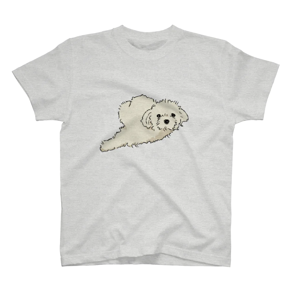 マルチーズの白い犬Tシャツ Regular Fit T-Shirt