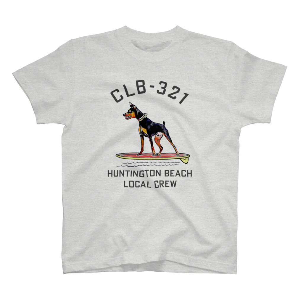 CLUB321のミニピンonレッドサーフボード スタンダードTシャツ
