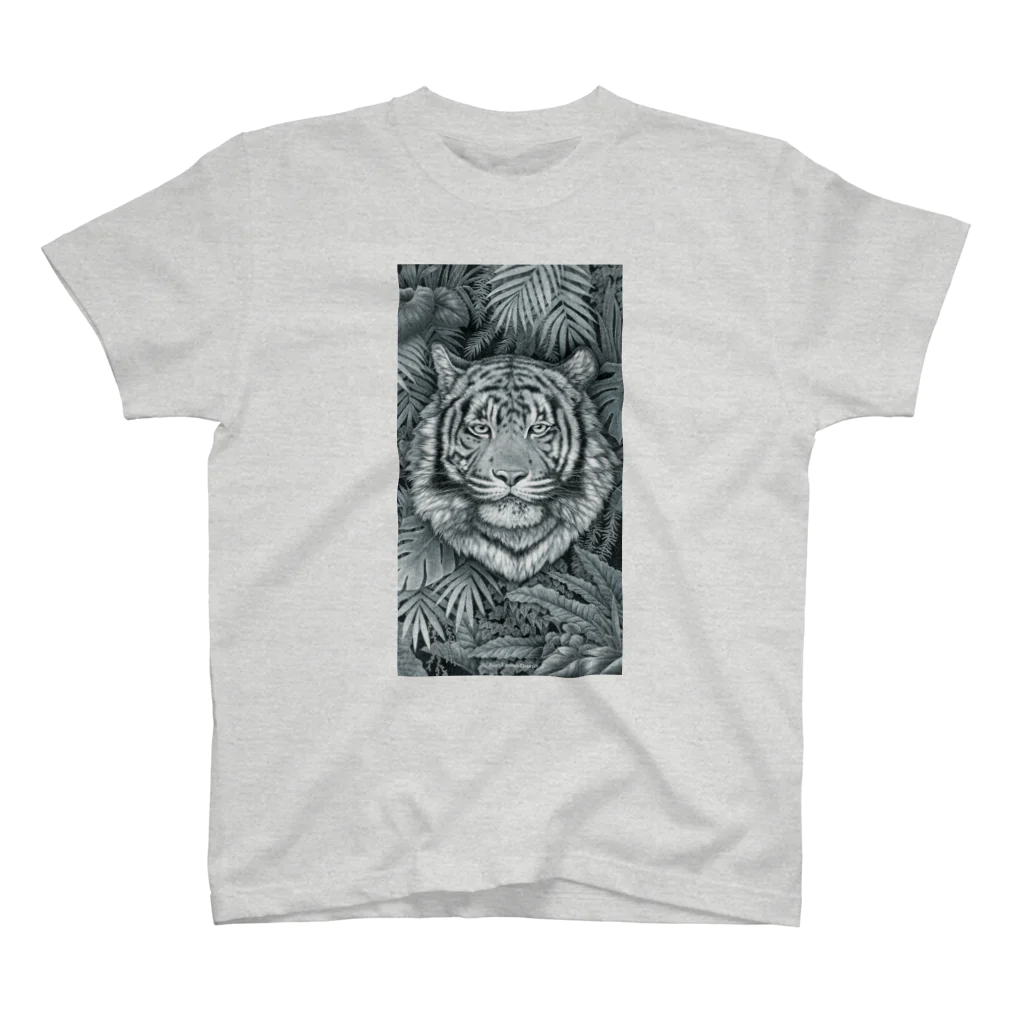 線描屋（ペン画）  ChirikoMatsuno のTiger（線画 トラ ペン画） Regular Fit T-Shirt