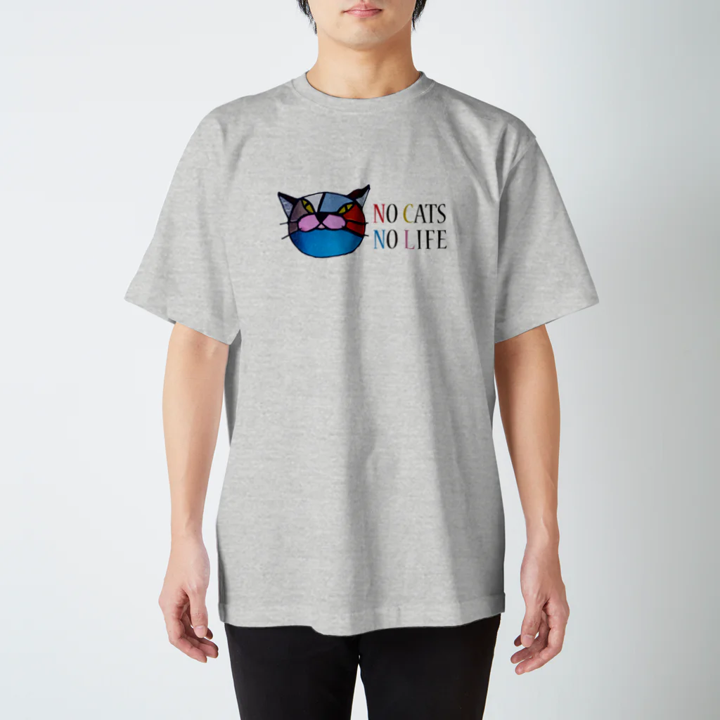 ニャンモナイト商會の上目使い猫 スタンダードTシャツ