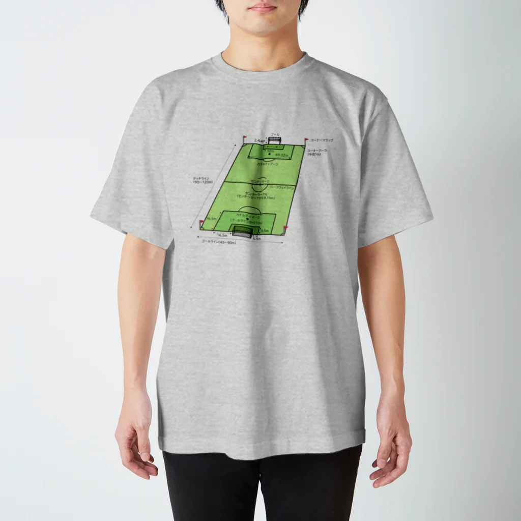 i_croissantのFOOTBALL FIELD スタンダードTシャツ