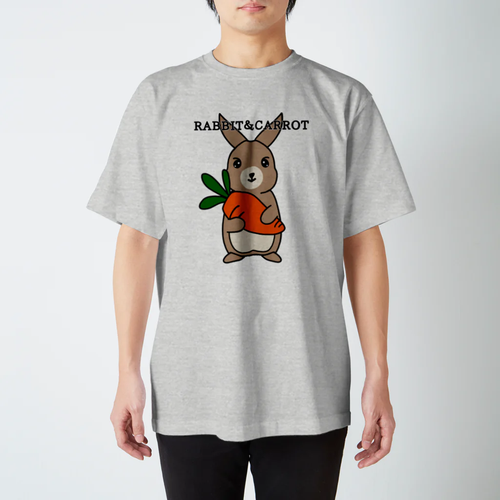 kazeou（風王）のRABBIT＆CAROTTE(STAND UP) スタンダードTシャツ