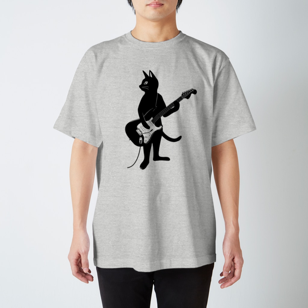SHOP KazzBのギターを弾くネコ Regular Fit T-Shirt