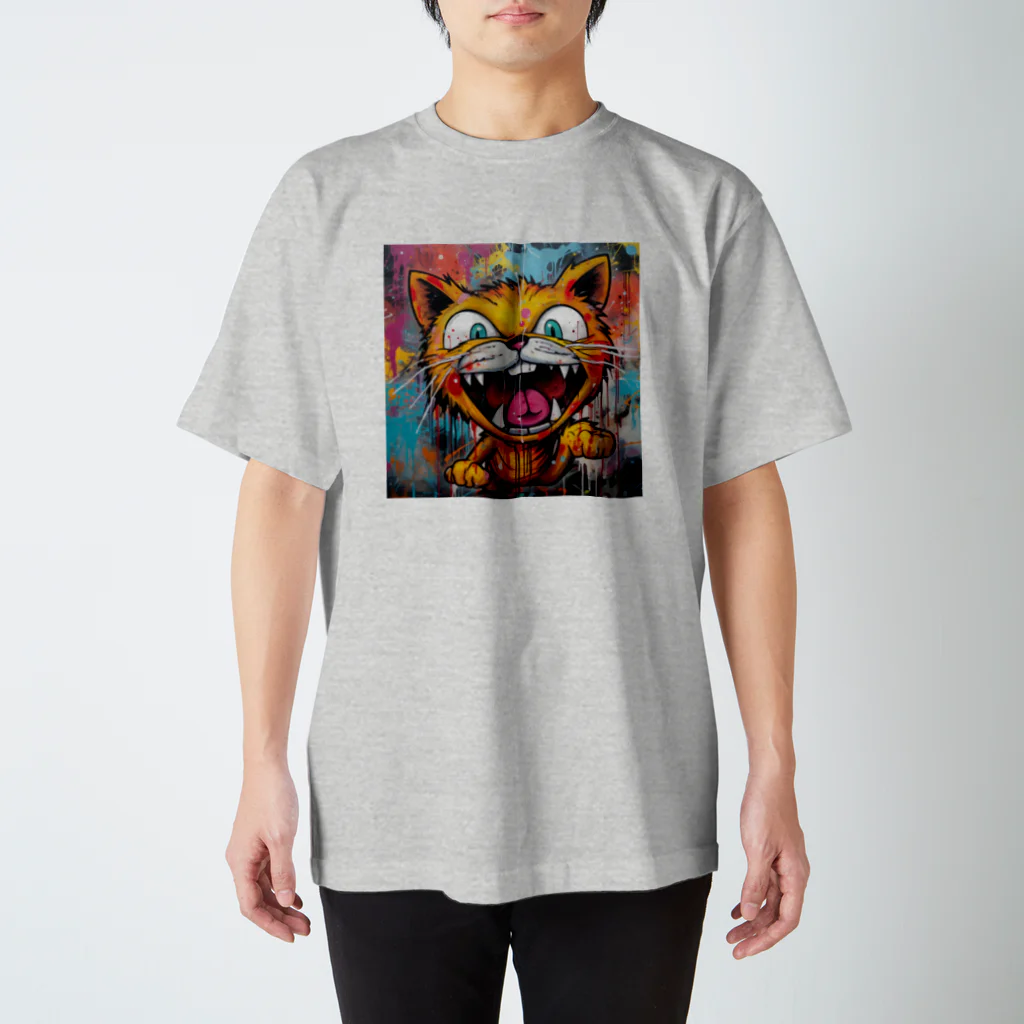 Bad Squareの落書き猫 スタンダードTシャツ