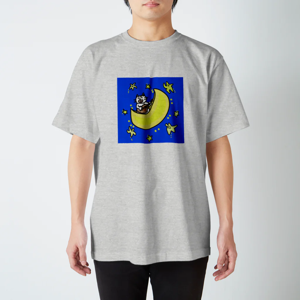 Number.14の月夜に歌うネコ スタンダードTシャツ