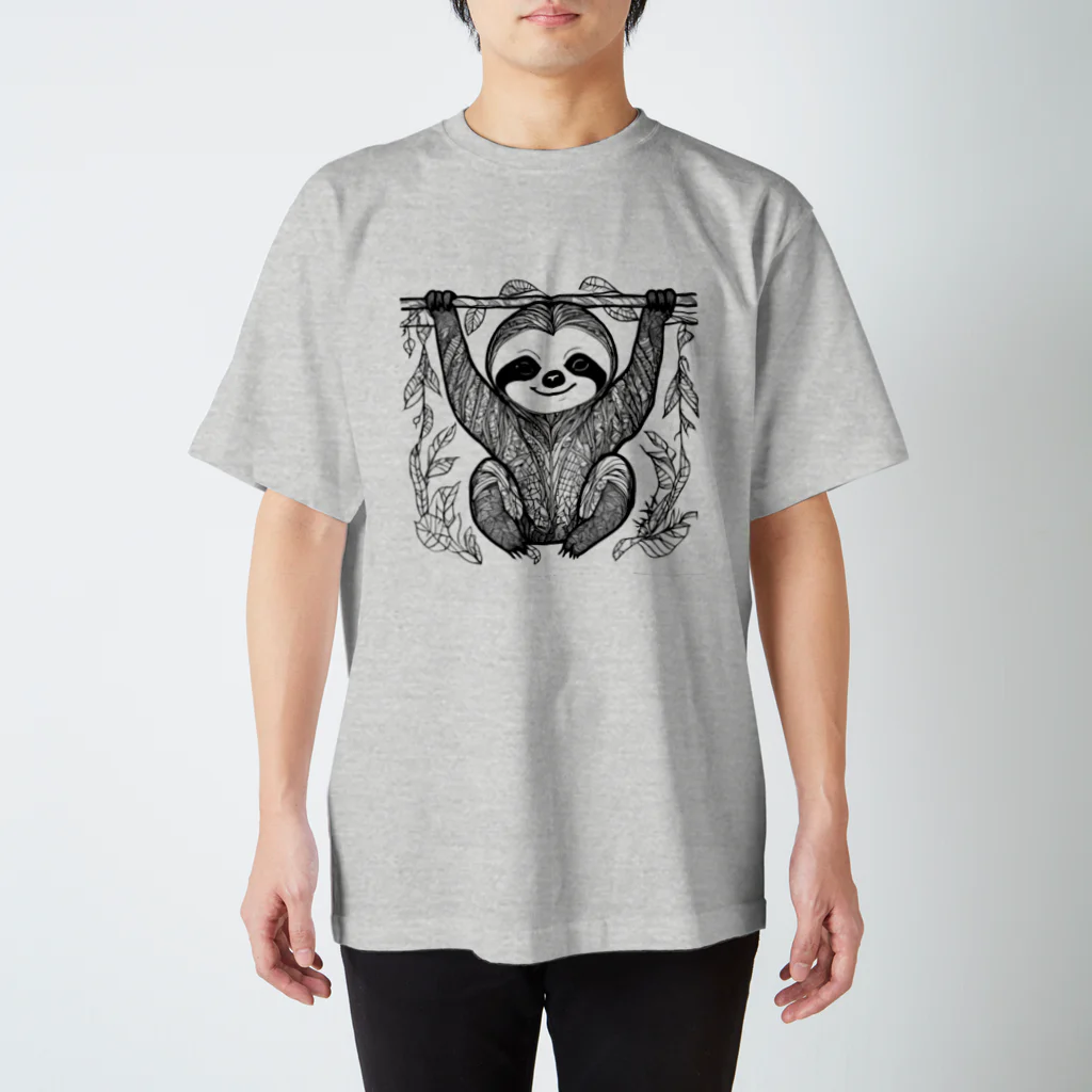 なっつ ふぁくとりーのゼンタングル　ナマケモノ Regular Fit T-Shirt