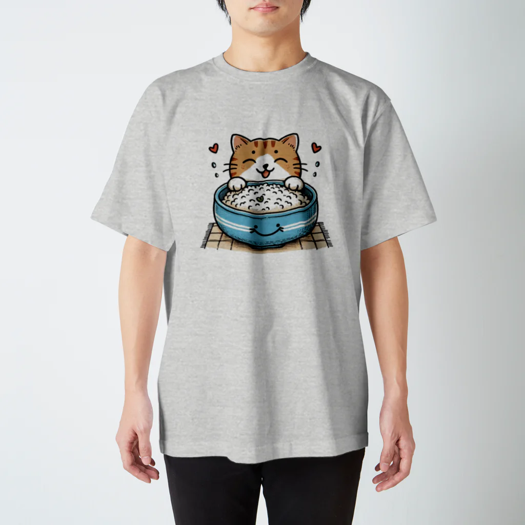 ねこてぃーしゃつ特集のごはんねこ スタンダードTシャツ