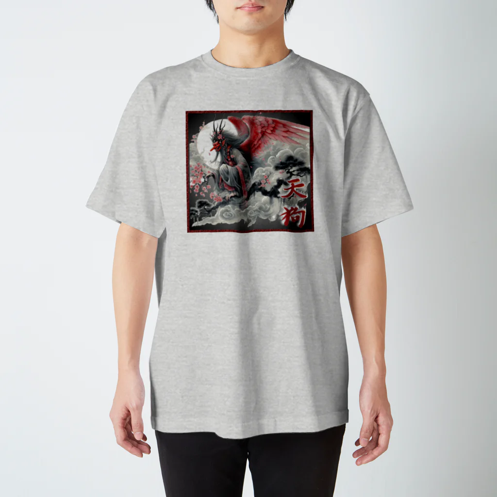 大正ロマン・昭和モダンの日本の妖怪　天狗の墨絵 Regular Fit T-Shirt