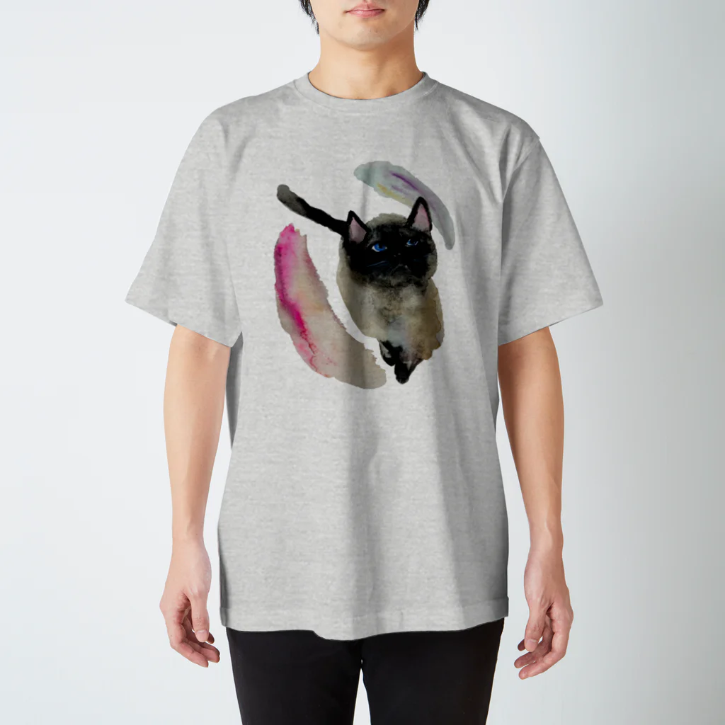 miyuのイラスト雑貨のおやつちょ～だい！シャム猫ちゃん Regular Fit T-Shirt