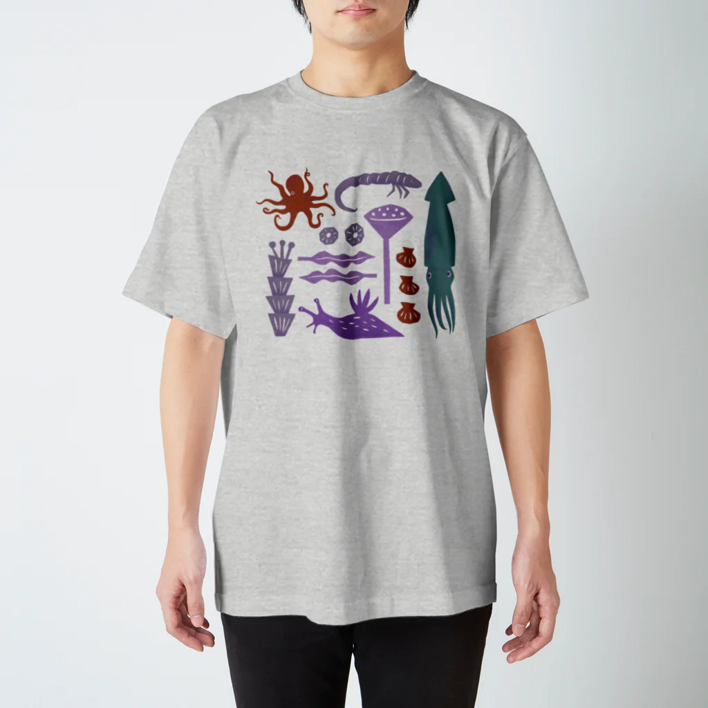 水島ひねのSea Creatures Regular Fit T-Shirt