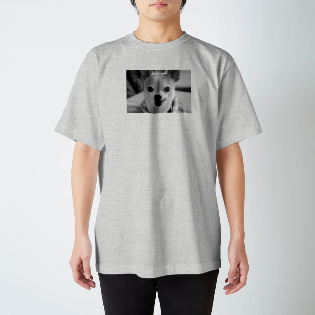 akane_art（茜音工房）のモノクロチワワ（ぺろんちょ） Regular Fit T-Shirt