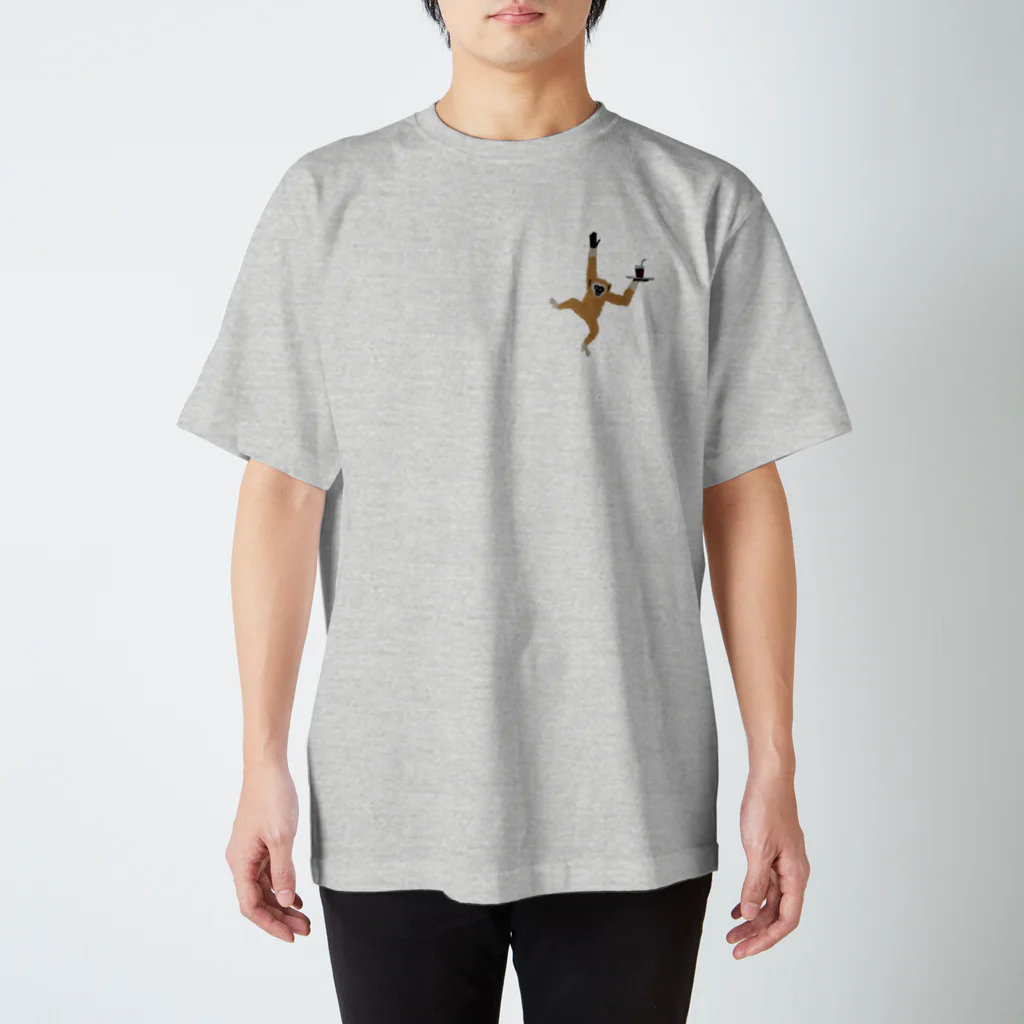 tomocco shopのシロテテナガザルの刺繍 Regular Fit T-Shirt