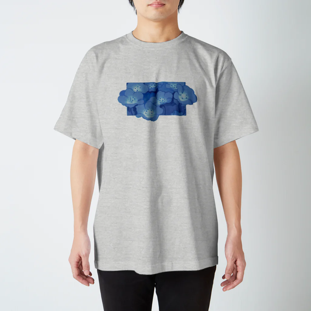 Fujioka_shopの青い花 Regular Fit T-Shirt