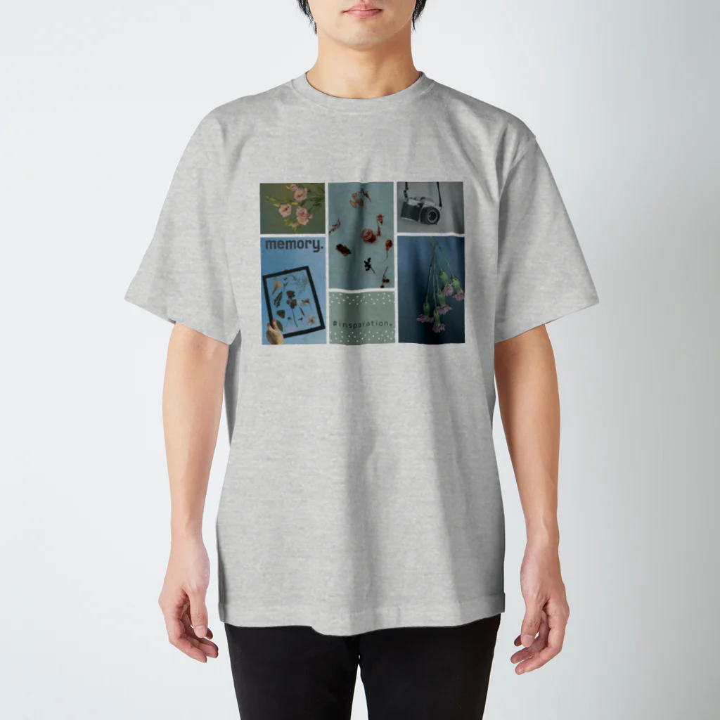 insparation｡   --- ｲﾝｽﾋﾟﾚｰｼｮﾝ｡のmemory｡ｾﾝﾁﾒﾝﾀﾙ･ﾌﾞﾙｰ スタンダードTシャツ