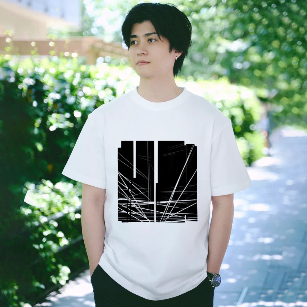 【松】黒金アートこぎん和紙和柄の96005黒シリーズblack Regular Fit T-Shirt