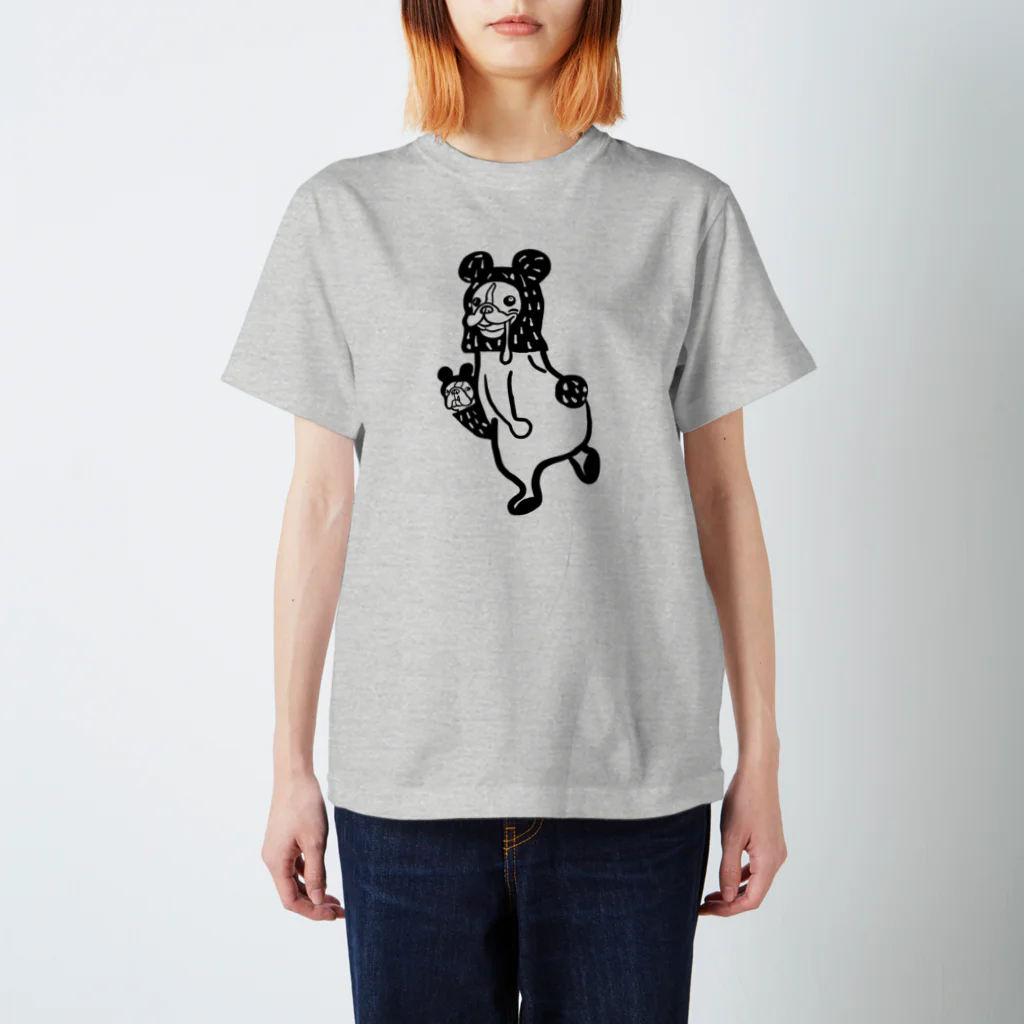 URSO DE BEBEのくまの皮かぶったボストンテリア スタンダードTシャツ