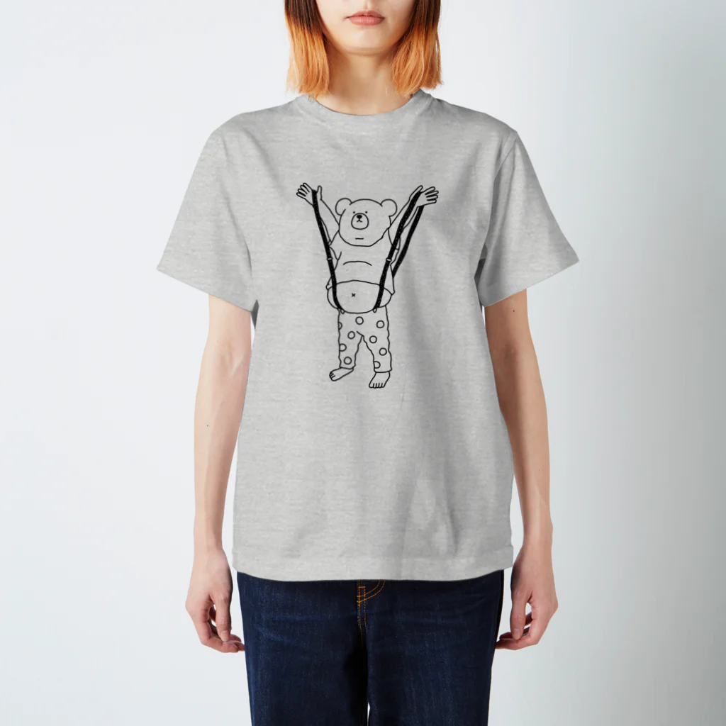 YUICHI design shopのぽっこりサスペンダーくま Regular Fit T-Shirt