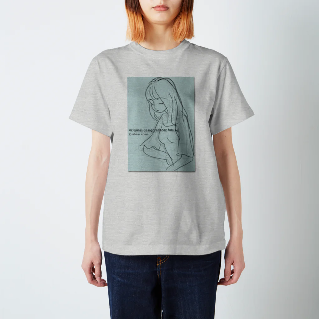 obosa_DENS/SABEAR_shop ＠SUZURIのrough drawing girl-1_ウェア Regular Fit T-Shirt